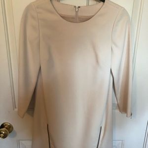 J. Crew Zipper Cream Mini Dress
